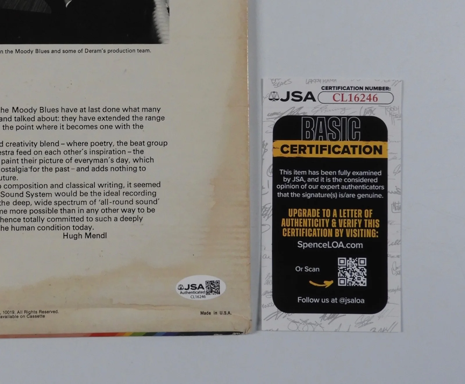 The Moody Blues JSA Signed Autograph Album Vinyl Record Days Of Future Passed, изображение 4