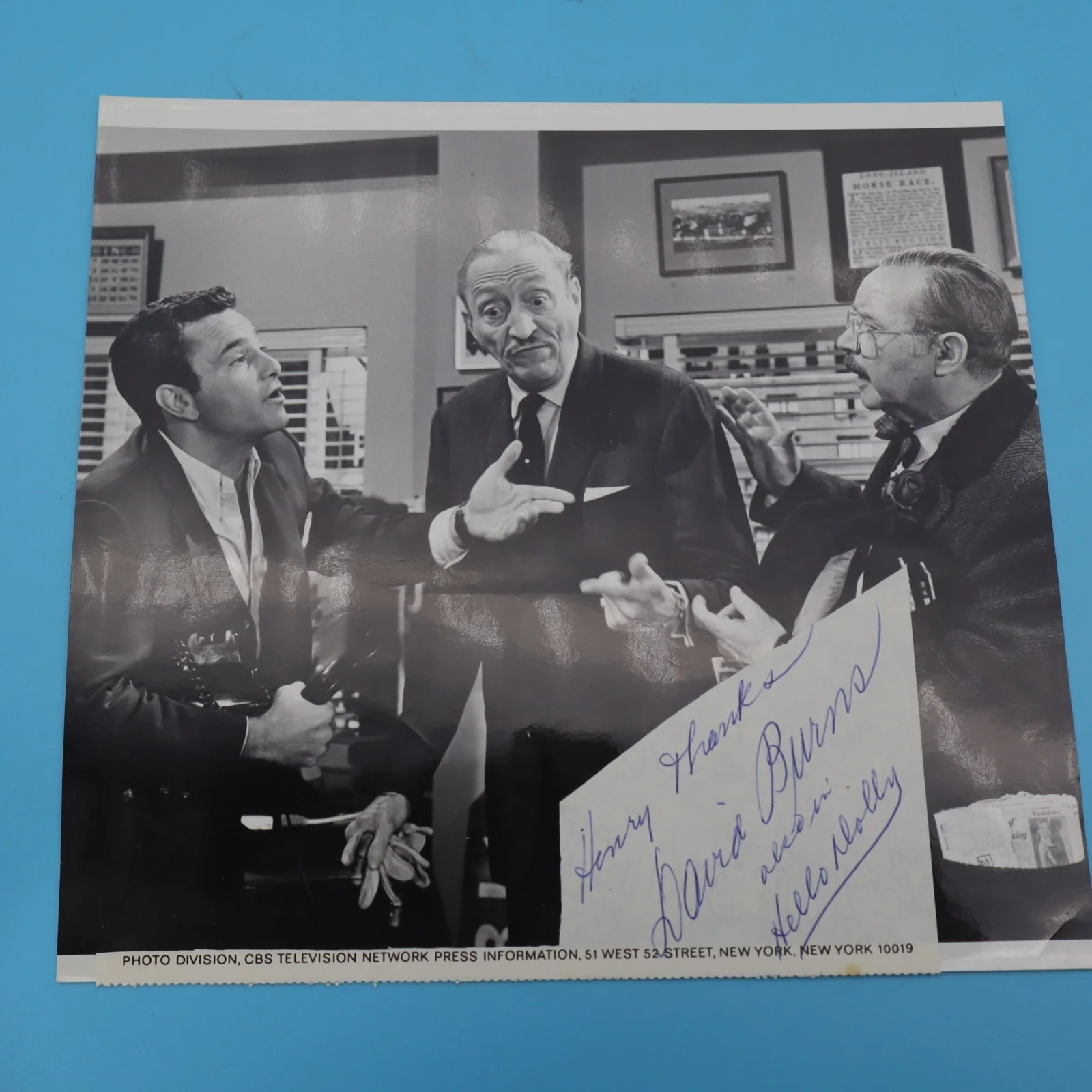 DAVID BURNS Actor 1902-71 HAND SIGNED AUTOGRAPHED 6x8 PRESS PHOTO 1965, изображение 2