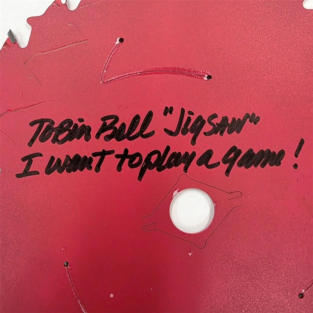 Tobin Bell — Tobin Bell signed Jigsaw "I Want to Play a Game" 7 Inch Saw Blade autograph JSA, image 2