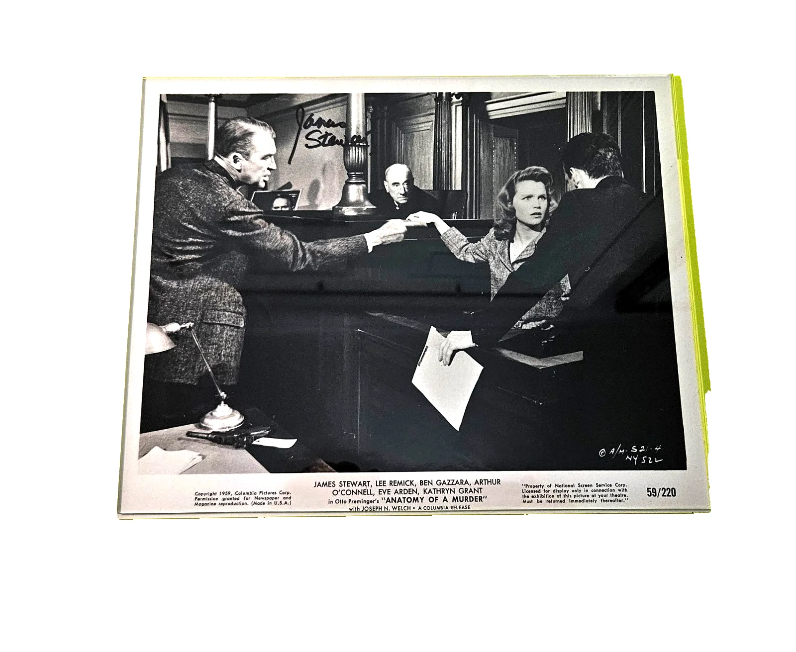 James Stewart — James Stewart - (1908-1997) - Original lobby Photo 8X10 Hand-Signed