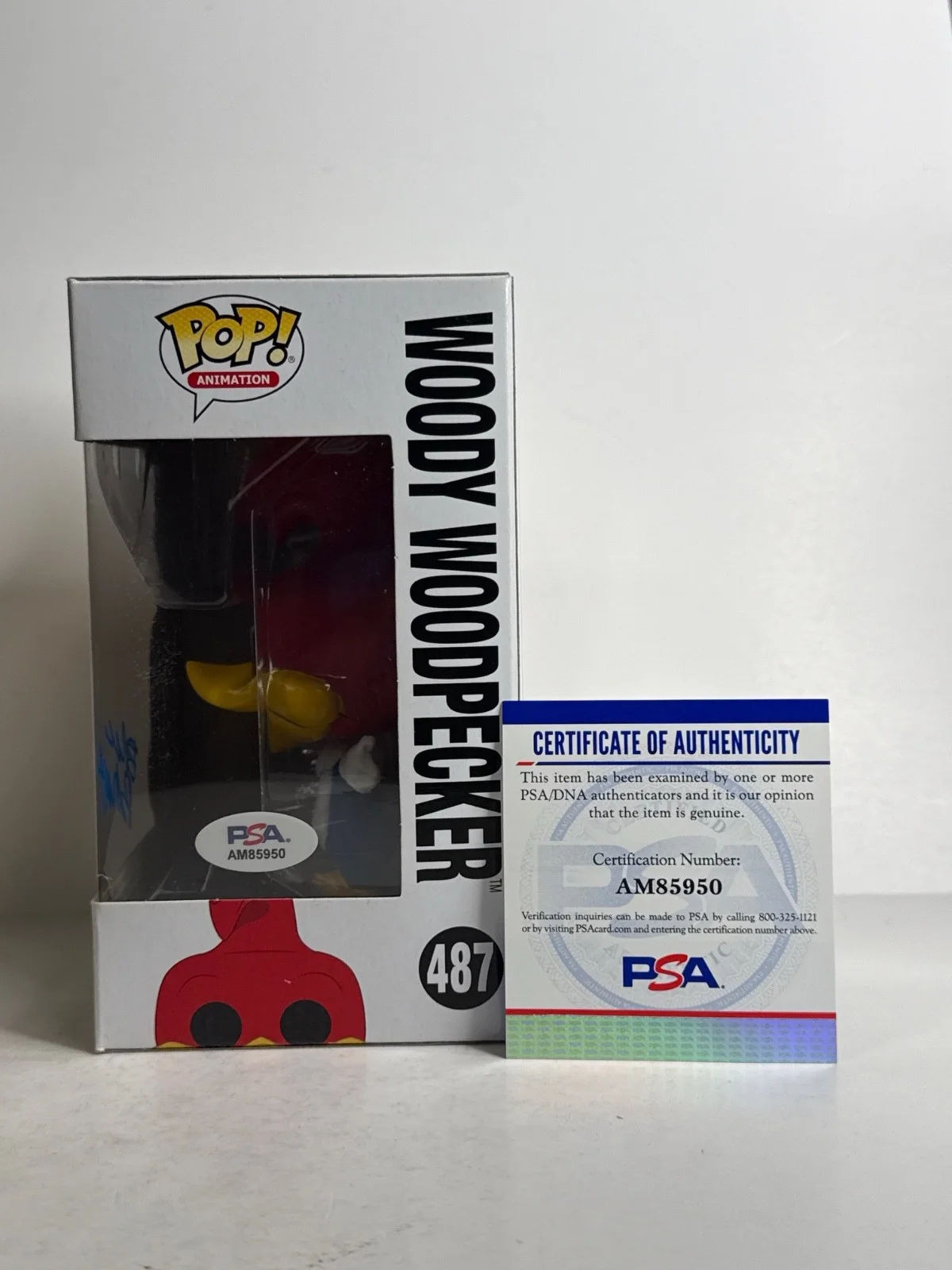 Eric Bauza — Eric Bauza Signed Woody Woodpecker Funko #487 PSA AM85950, изображение 2
