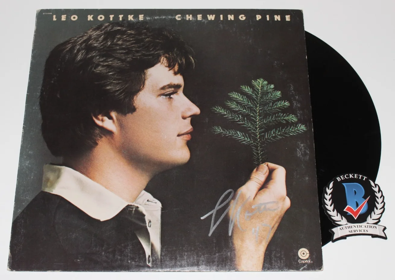 LEO KOTTKE SIGNED 'CHEWING PINE' VINYL RECORD ALBUM LP GUITARIST BECKETT BAS COA, изображение 2