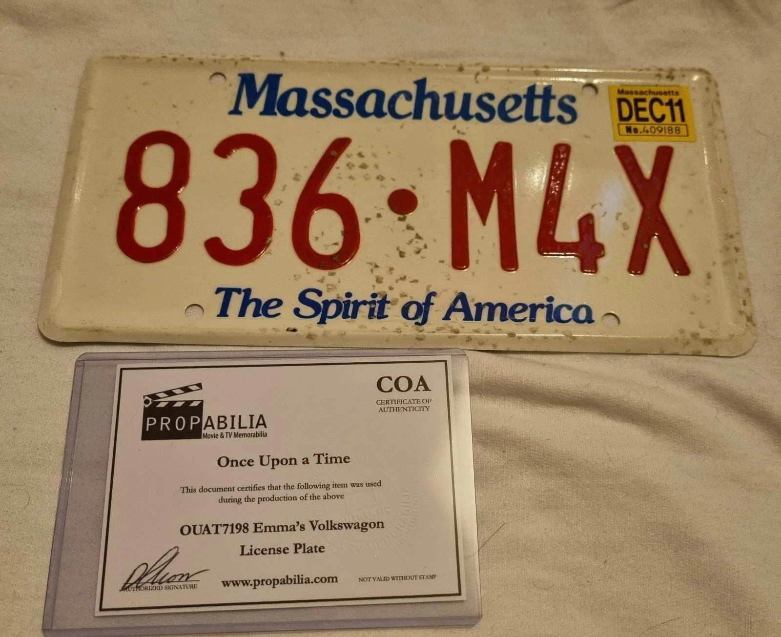 Once Upon A Time Emma Swan's License Number Plate (Hero Prop) Season 1, image 4