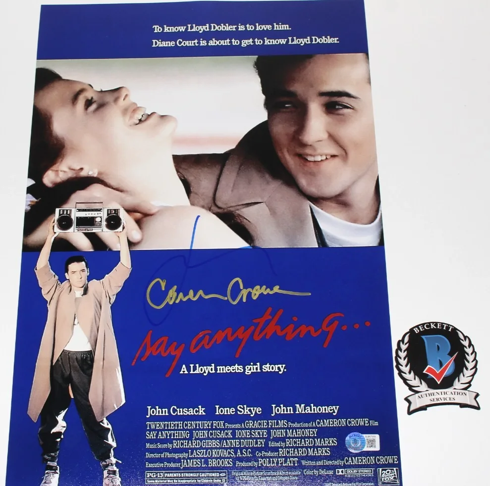 CAMERON CROWE & JOHN CUSACK SIGNED 'SAY ANYTHING' 12x18 MOVIE POSTER BECKETT COA, изображение 2