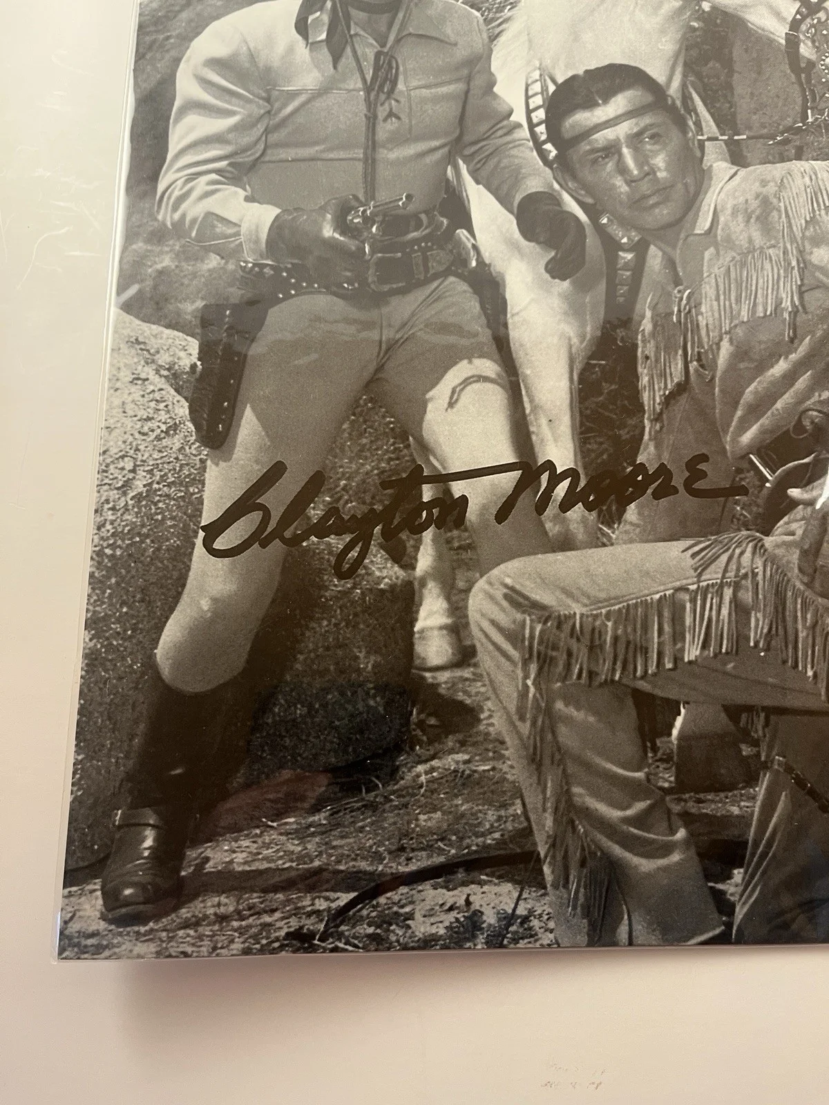 Clayton Moore — Clayton Moore Signed Lone Ranger & Tonto Large 11x14 Photo Autograph Vintage, изображение 5