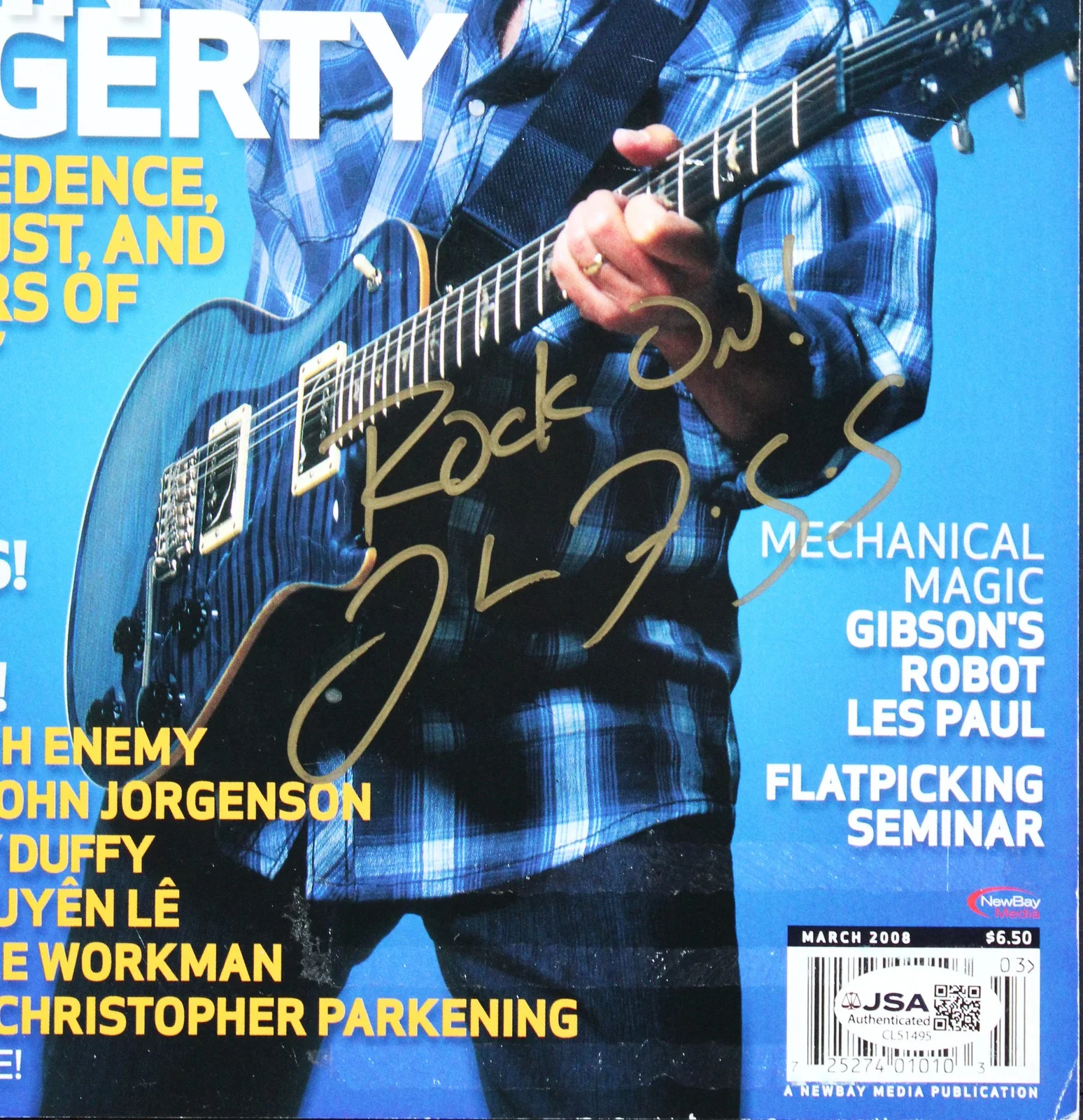 John Fogerty — John Fogerty "Rock On!" Signed March 2008 Guitar Player Magazine JSA #CL51495, image 2