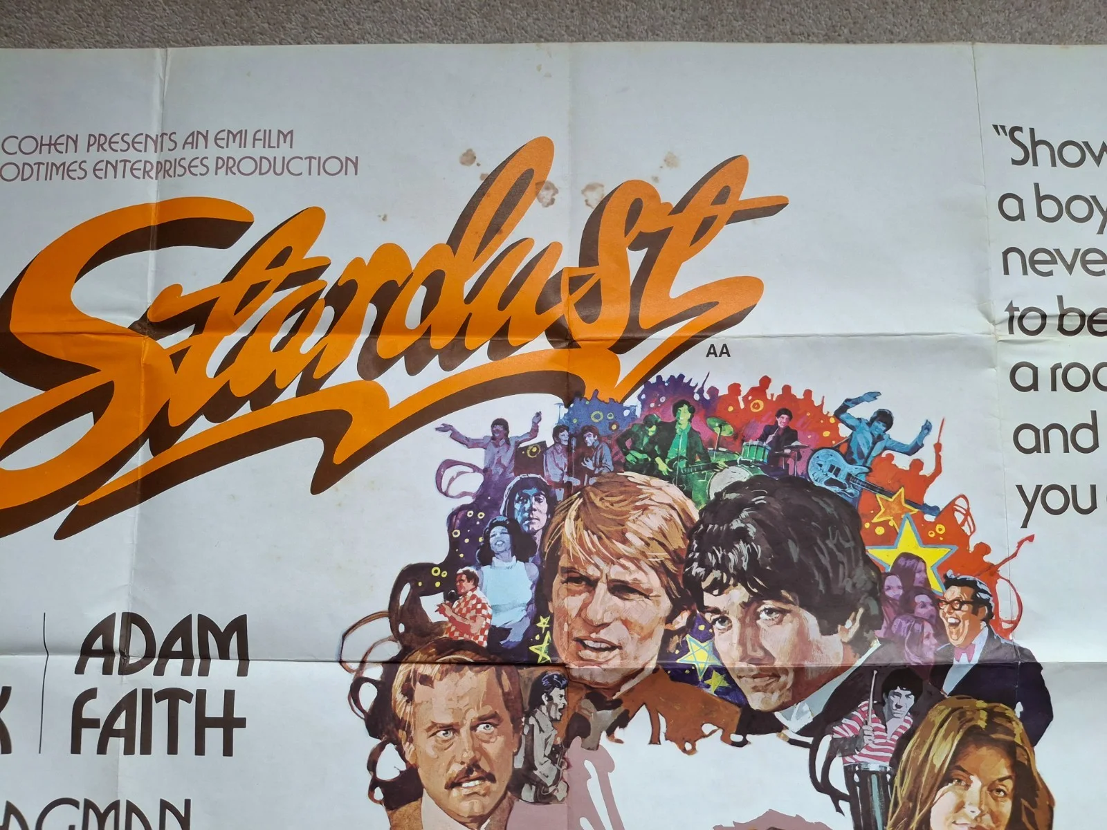 Original & Rare Stardust Film Cinemas Movie Poster David Essex Arnaldo Putzu, изображение 4