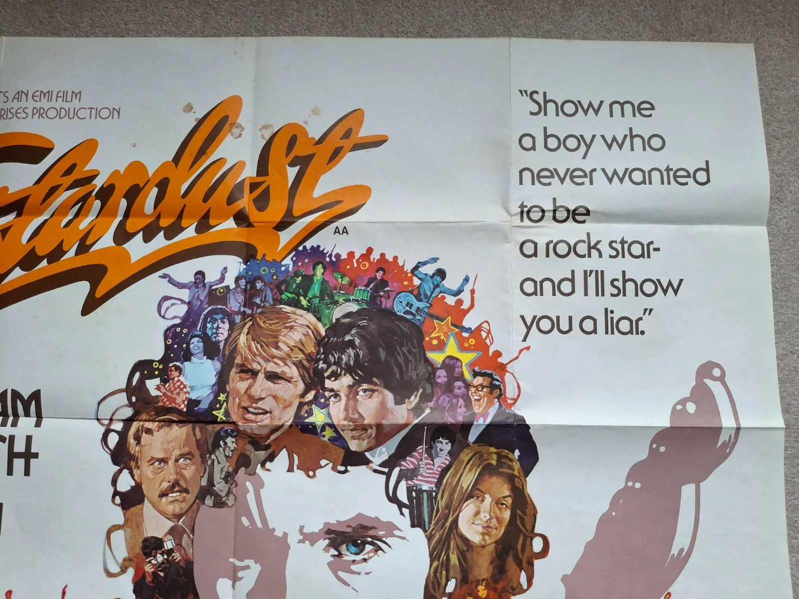 Original & Rare Stardust Film Cinemas Movie Poster David Essex Arnaldo Putzu, изображение 5