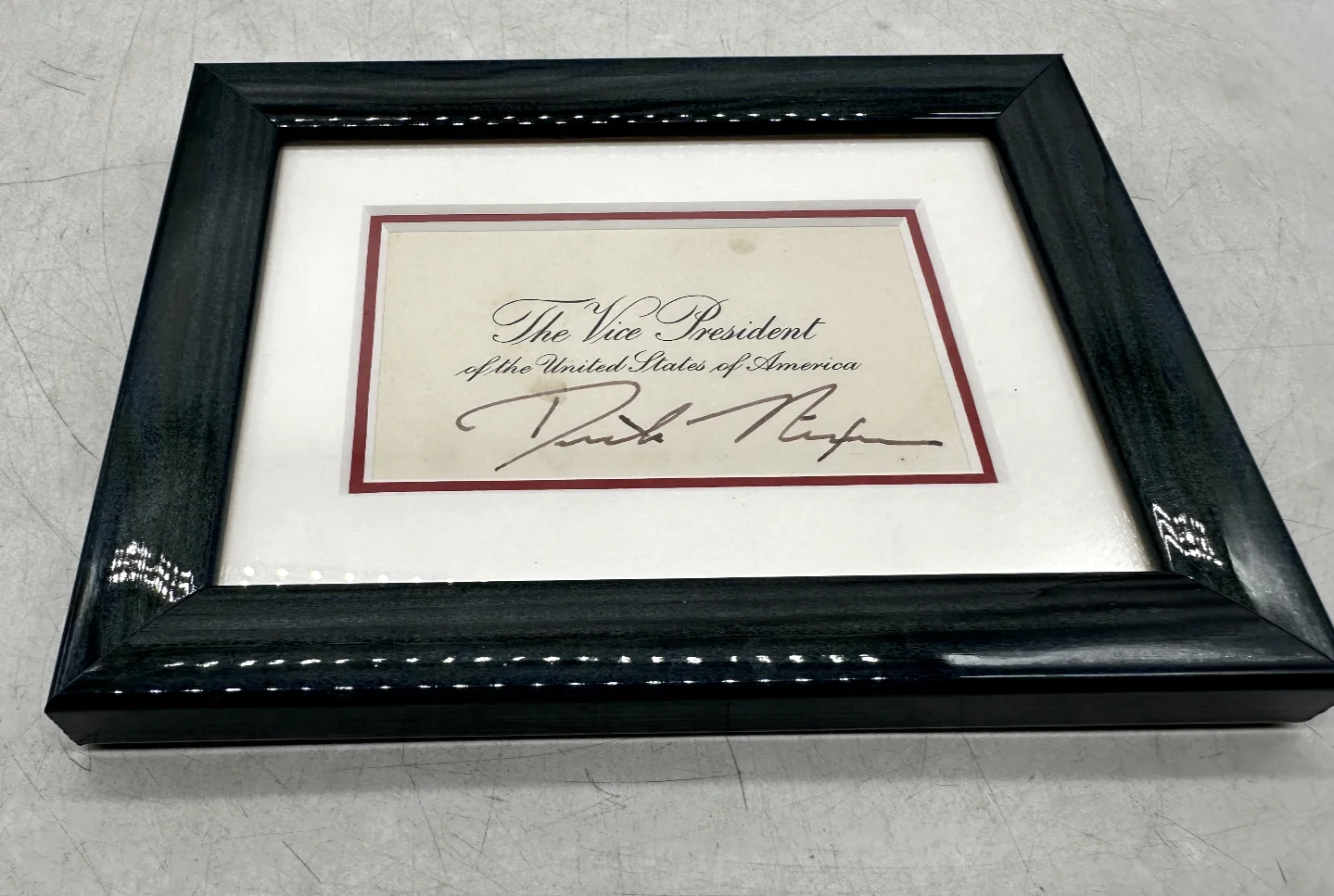 Richard "Dick" Nixon Signed / Autograph Vice President Card Framed, image 2