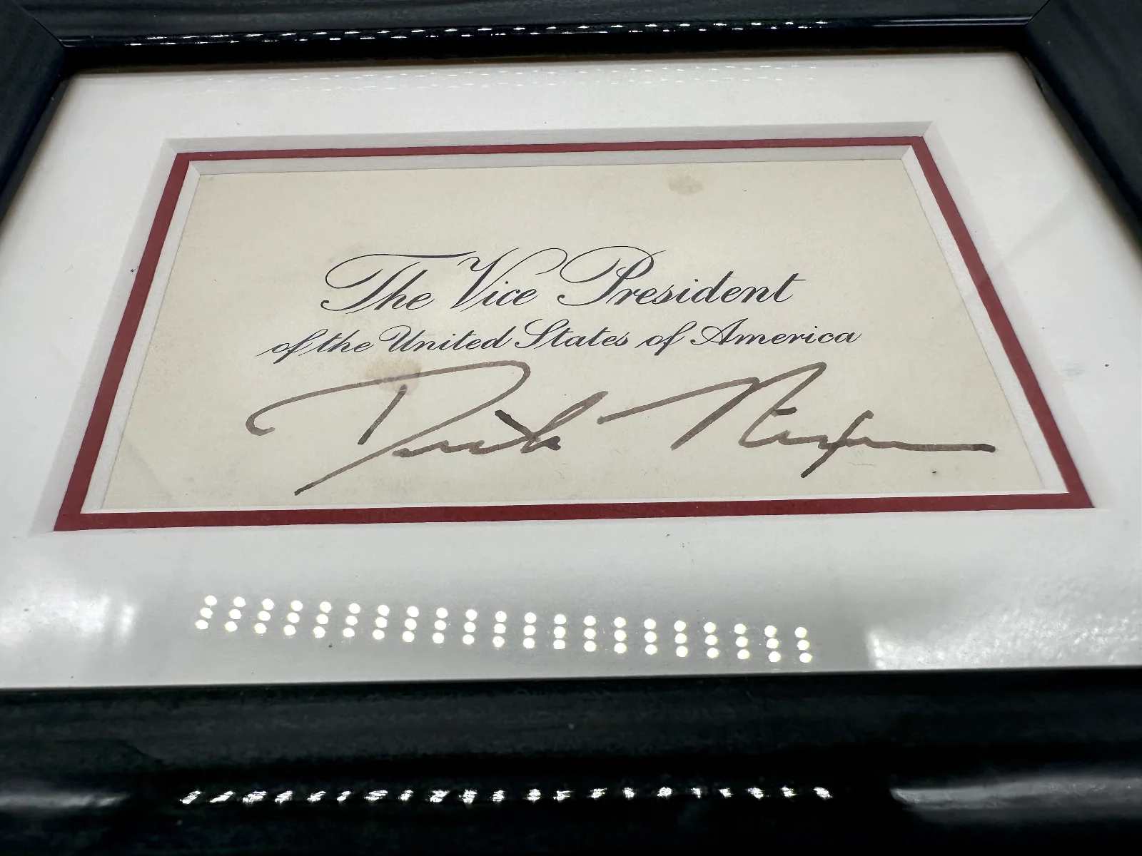 Richard "Dick" Nixon Signed / Autograph Vice President Card Framed, image 3