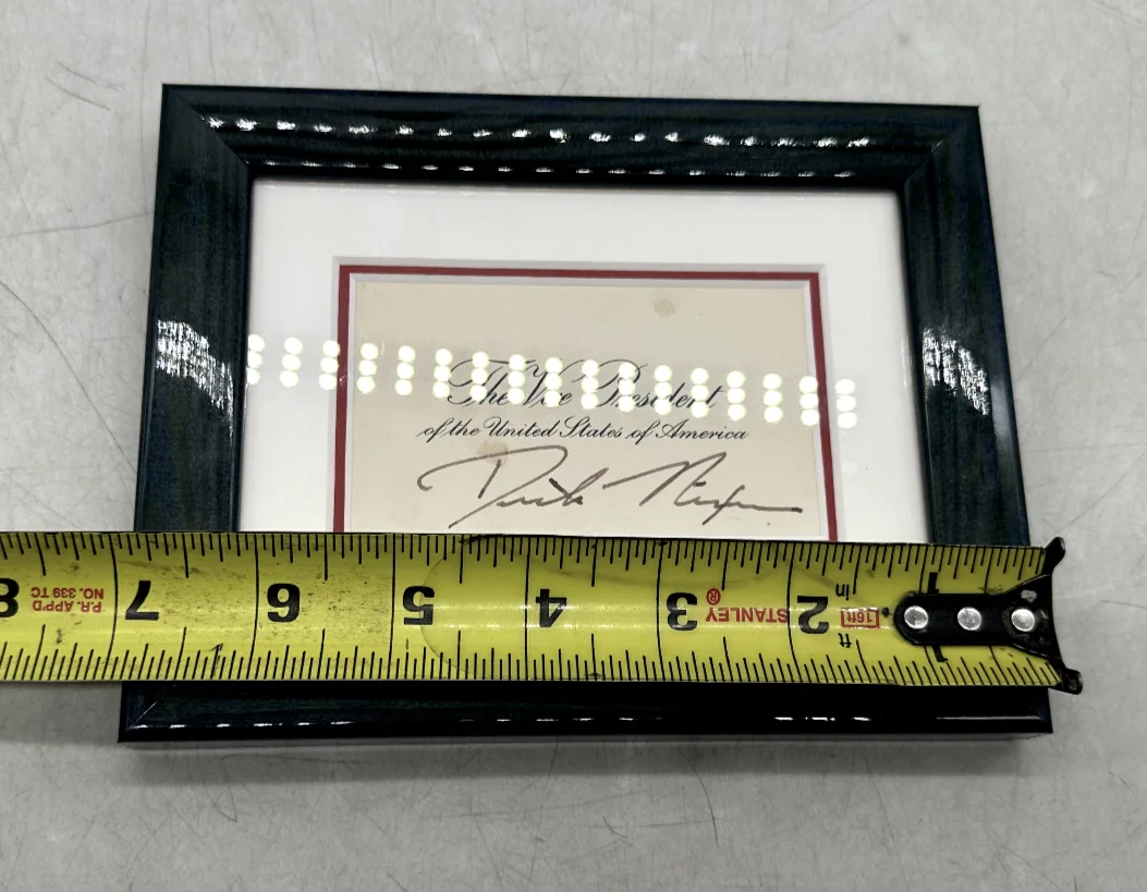 Richard "Dick" Nixon Signed / Autograph Vice President Card Framed, image 5