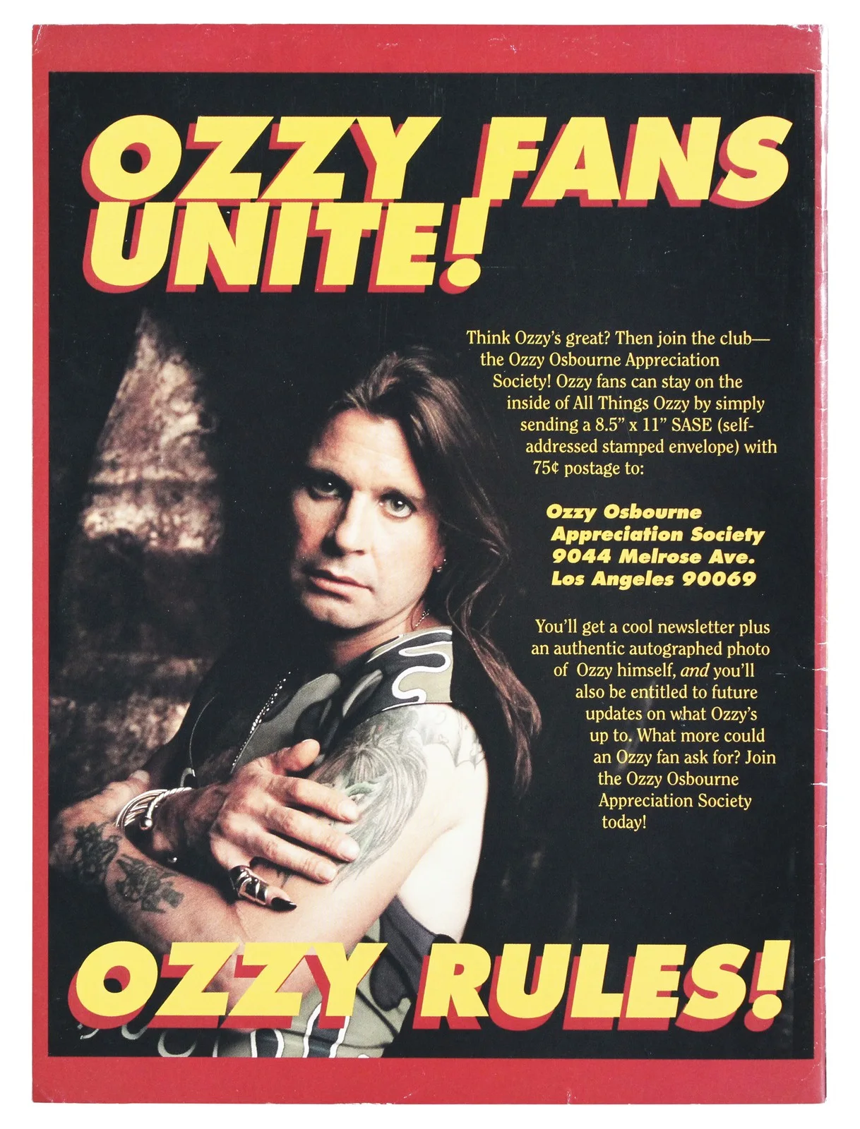 Ozzy Osbourne — Ozzy Osbourne Authentic Signed 1993 Rock-It Comix #1 Magazine JSA #CL51494, image 3