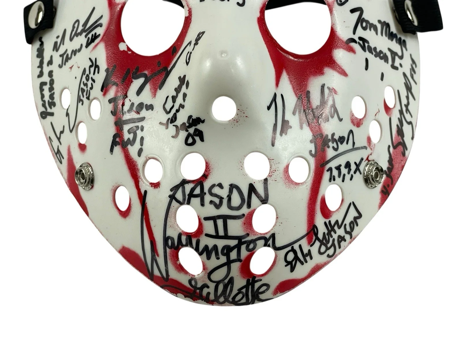 Cast — Jason Voorhees Cast Signed Prop Replica Mask By 16 Jason Friday The 13th JSA 🔪, image 2
