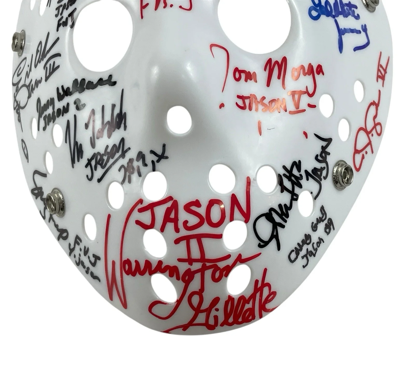 Cast — Jason Voorhees Cast Signed Prop Replica Mask By 16 Jason Friday The 13th JSA 🔪, изображение 4