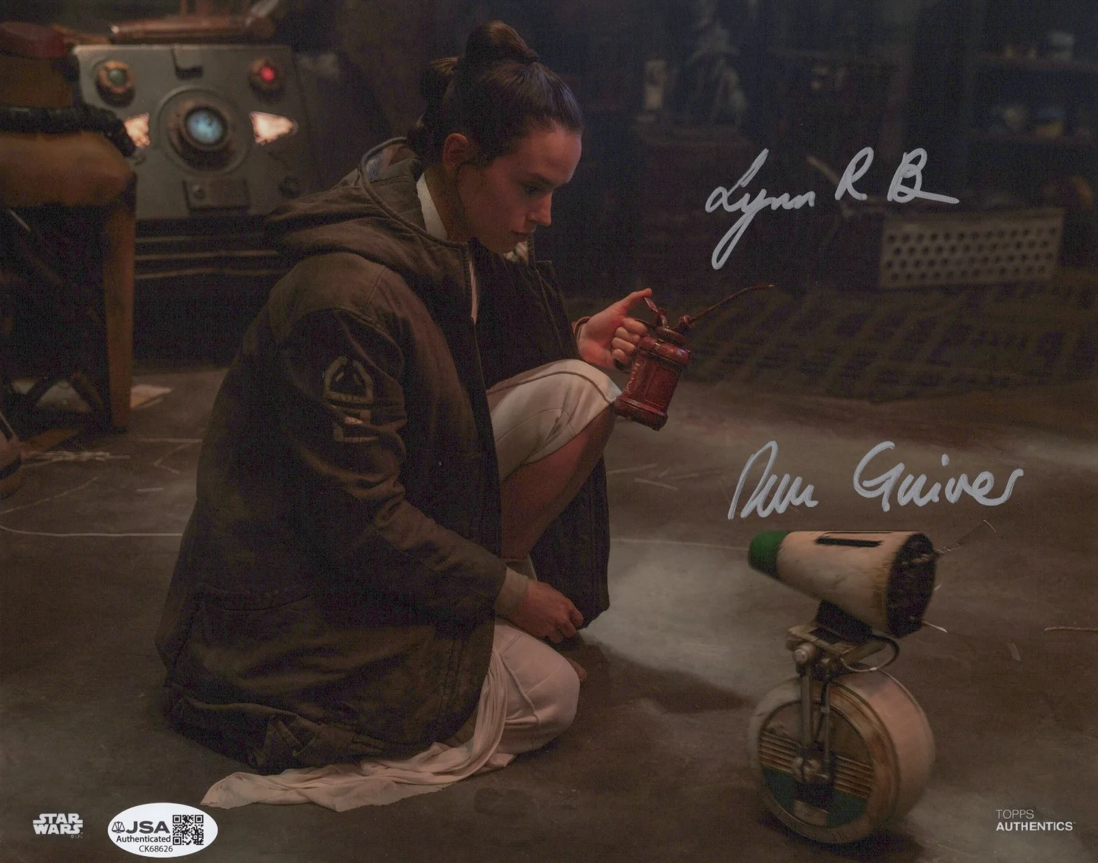 Lynn Robertson Bruce & Robin Guiver — Topps Star Wars - BB-8 & D-0 8x10 signed by Lynn R. Bruce & Robin Guiver JSA COA