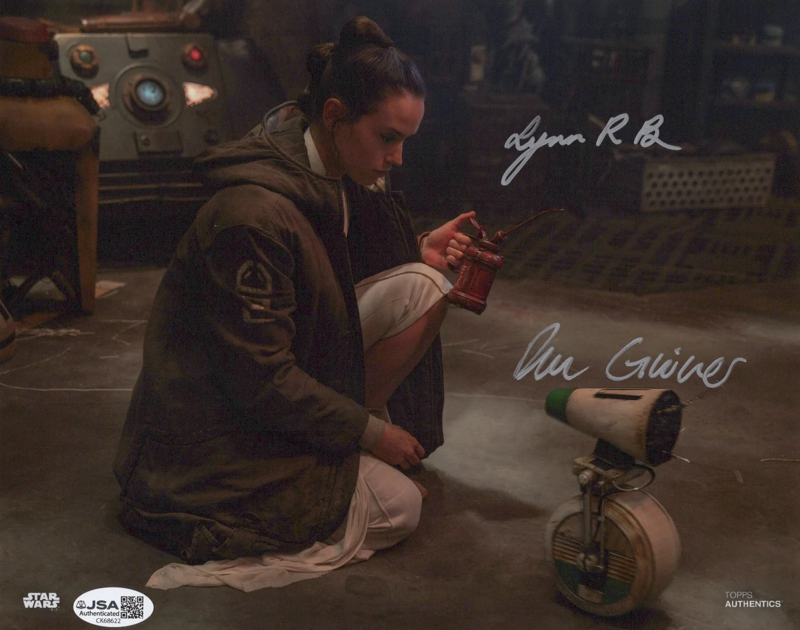 Lynn Robertson Bruce & Robin Guiver — Topps Star Wars - BB-8 & D-0 8x10 signed by Lynn R. Bruce & Robin Guiver JSA COA