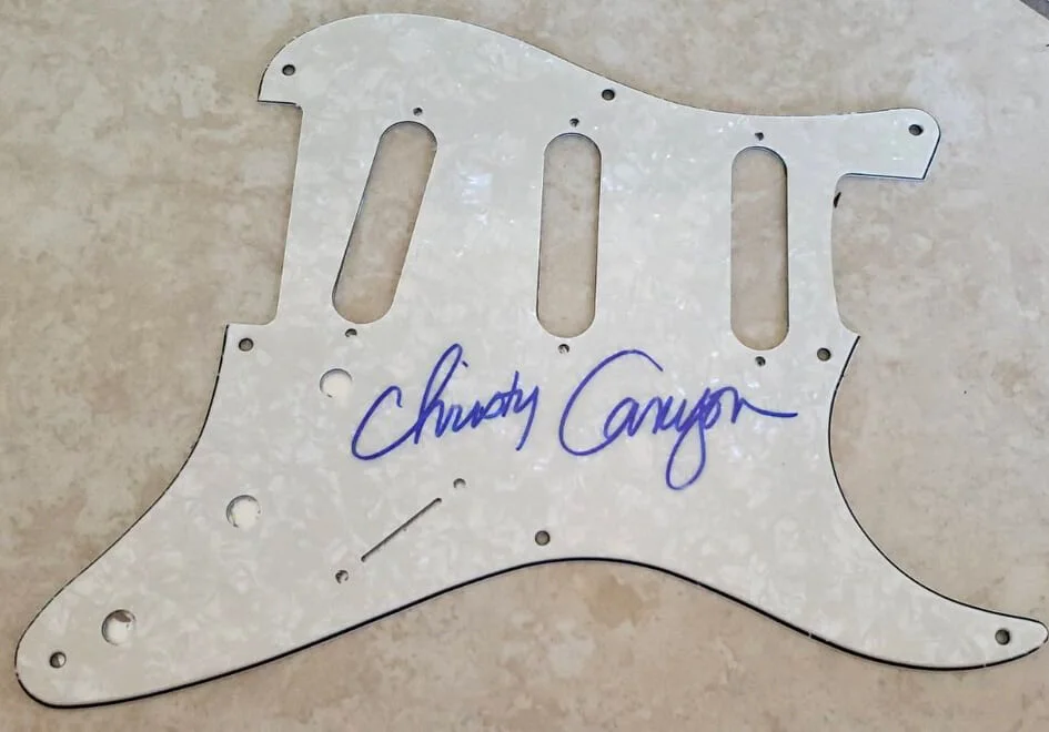 CHRISTY CANYON: Autographed Signed Strat Pickguard, image 2