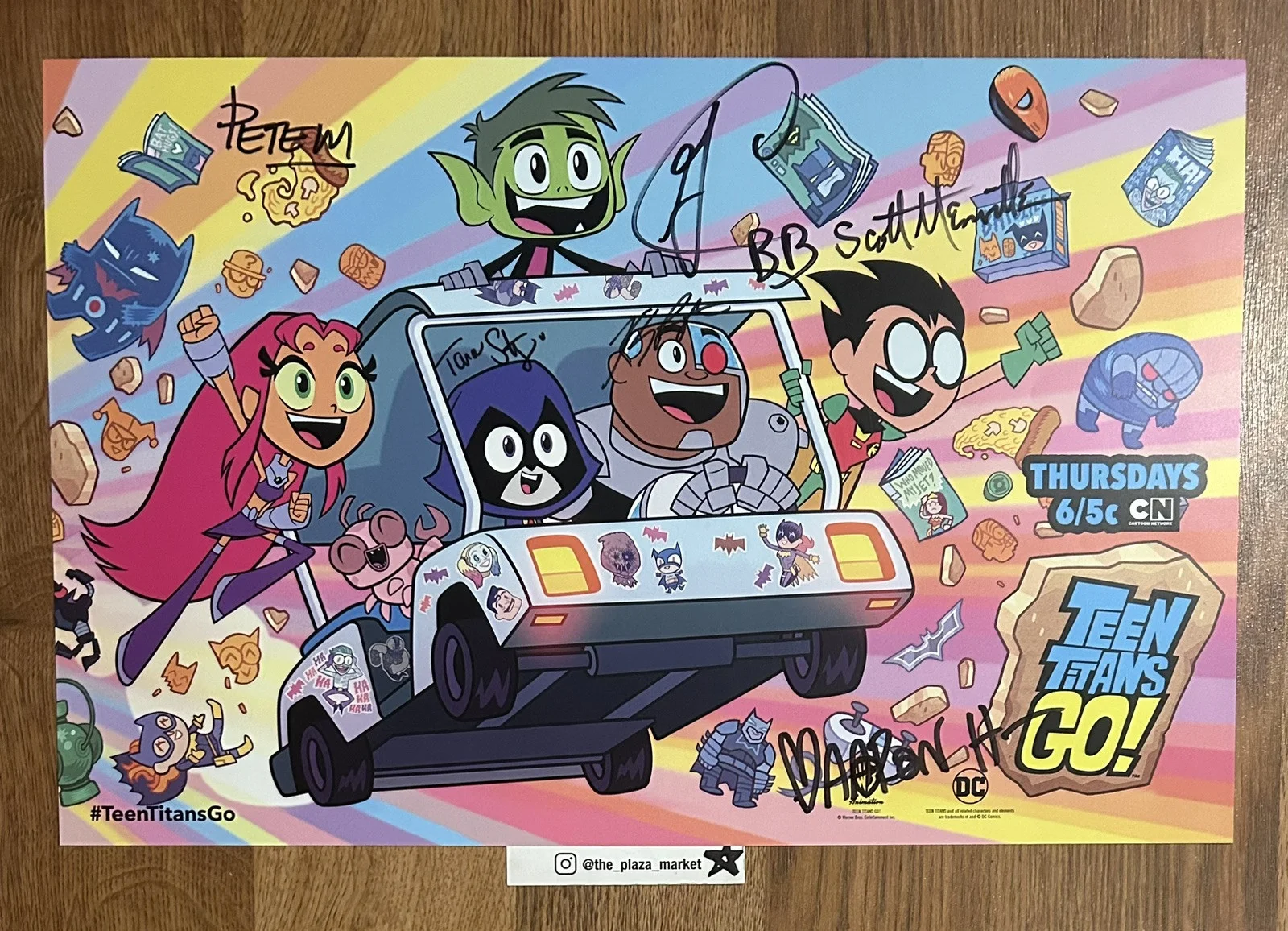 Tara Strong, Greg Cipes, Khary Payton — Signed Teen Titans Go! Cast Autographed SDCC Poster rare