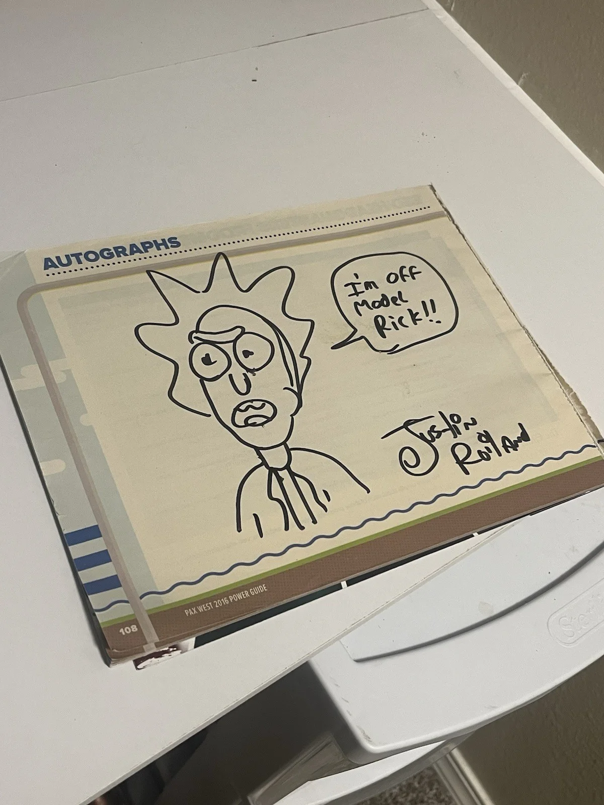 Justin Roiland — Rick and Morty Original Signed Sketch Photo by Justin Roiland