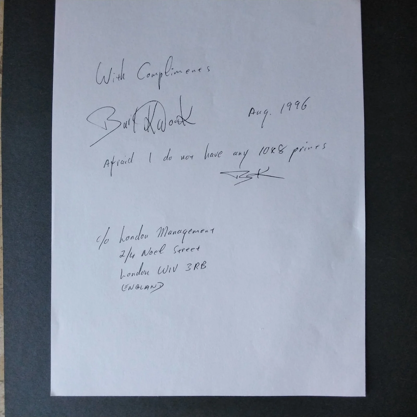 Burt Kwouk SIGNED 1996 Letter Photo Movie Actor Pink Panther Goldfinger Bond, изображение 3
