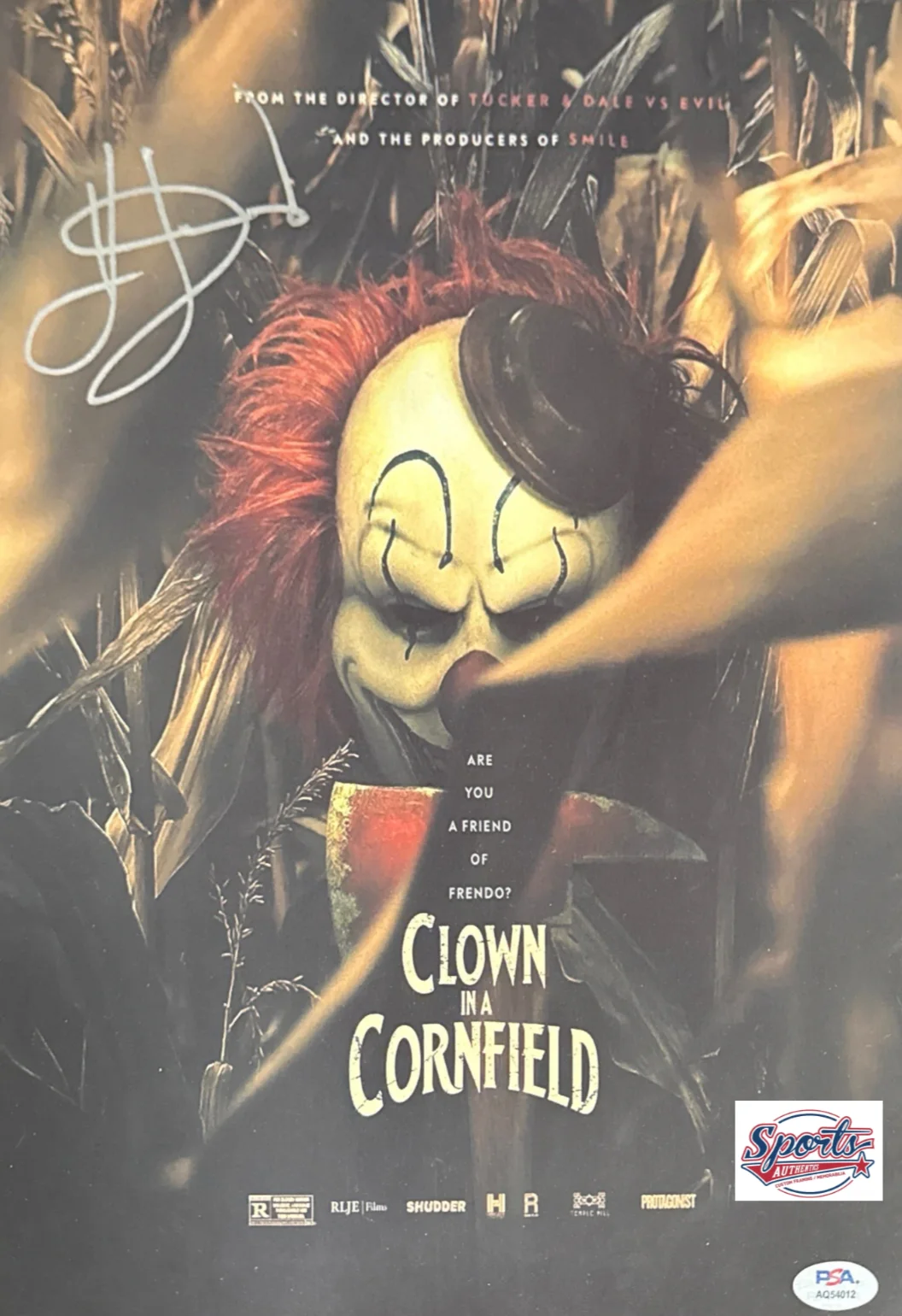 Kevin Durand — Kevin Durand Signed 11x14 Clown In The Cornfield Movie Poster PSA AQ54012