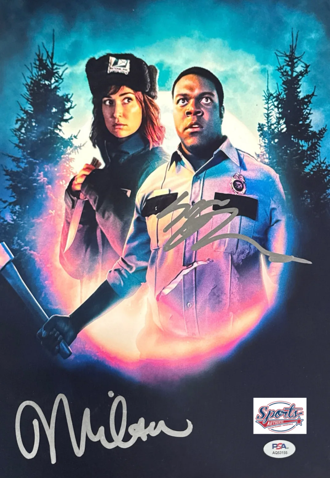 Sam Richardson — Milana Vayntrub & Sam Richardson Signed 11x14 Werewolves Within Photo PSA