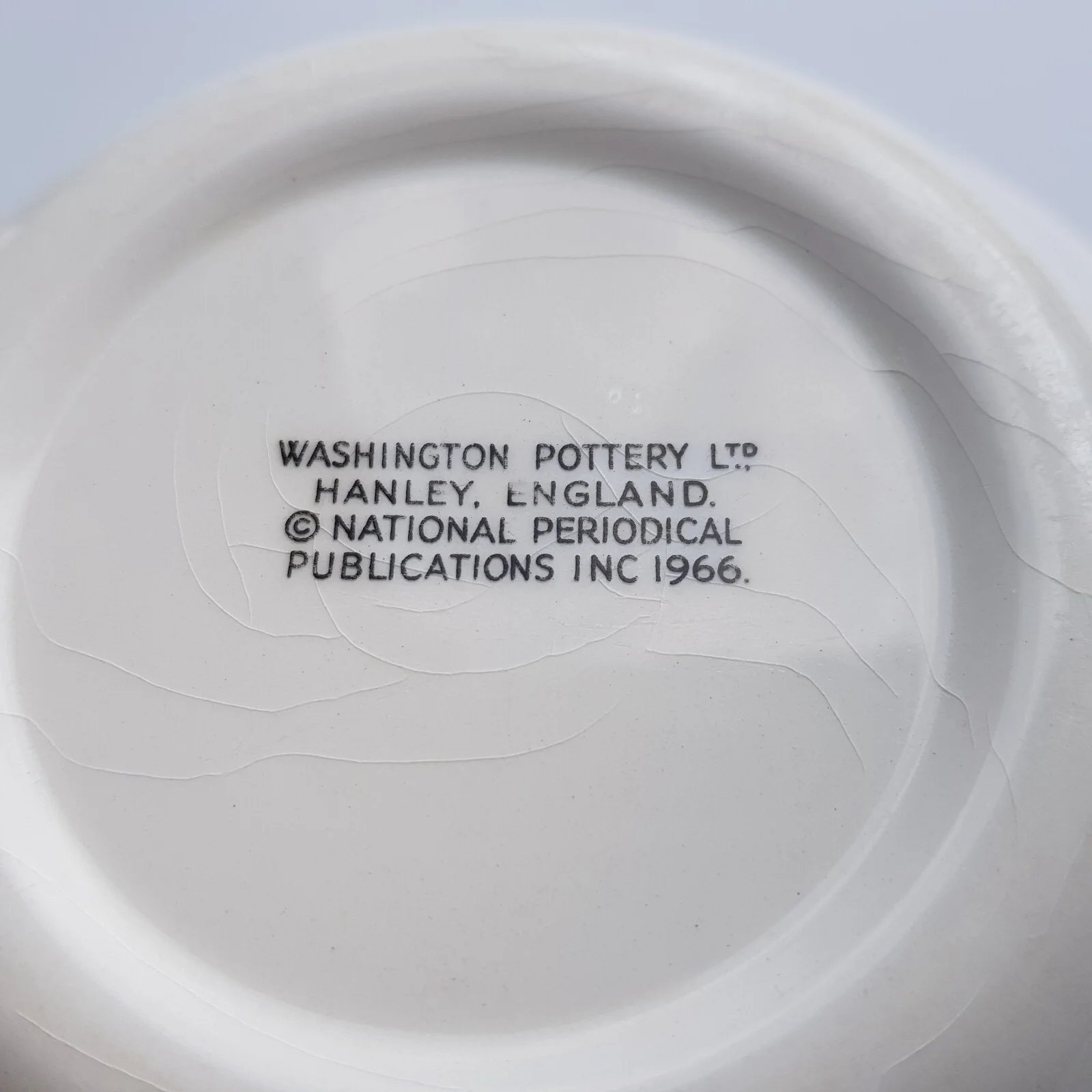 1966 Batman Robin DC Comic Cereal Bowl Washington Pottery vintage English made, image 3
