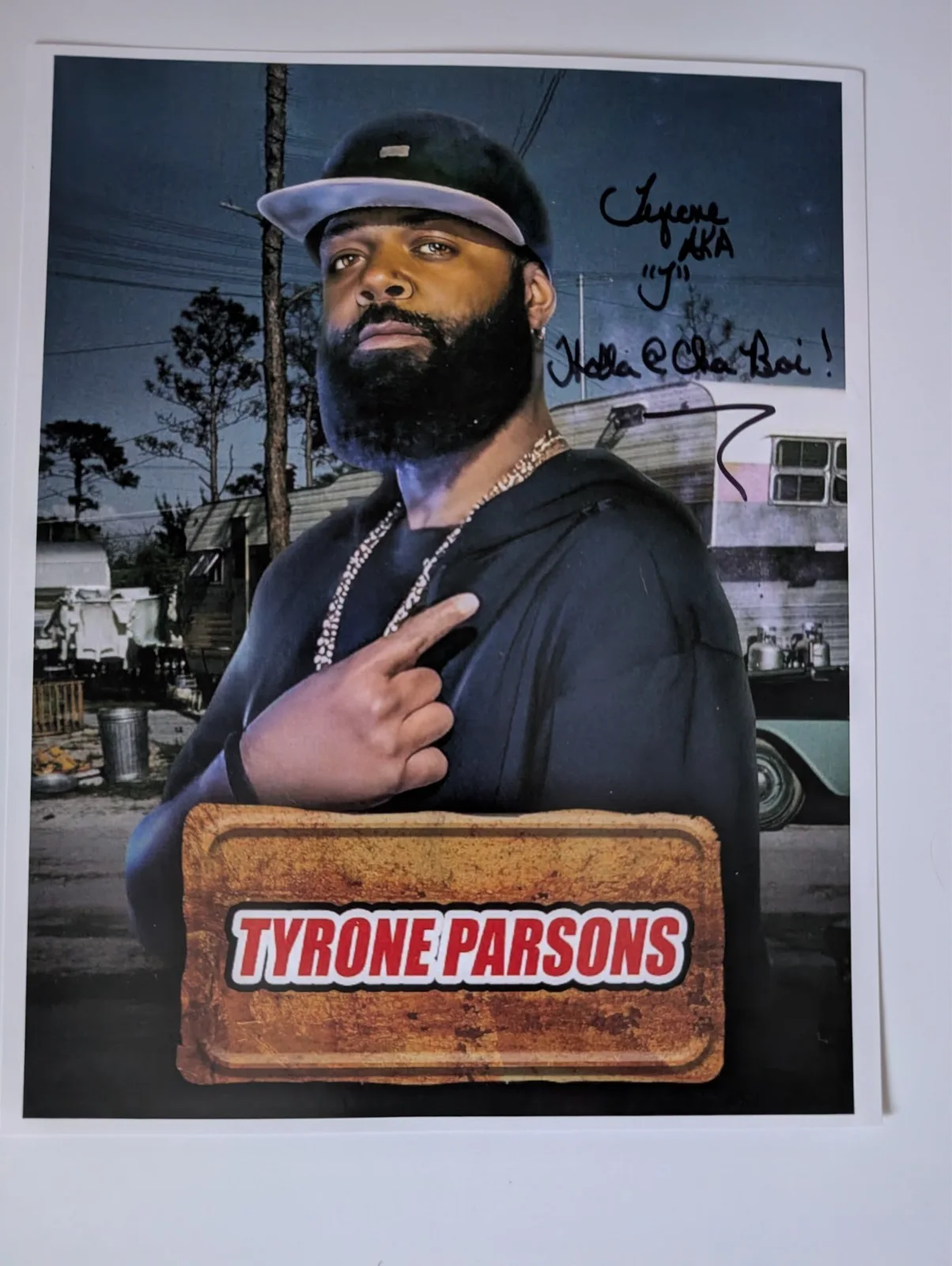 TYRONE PARSONS — TYRONE PARSONS TRAILER PARK BOYS SIGNED 8X10 PHOTO WITH COA