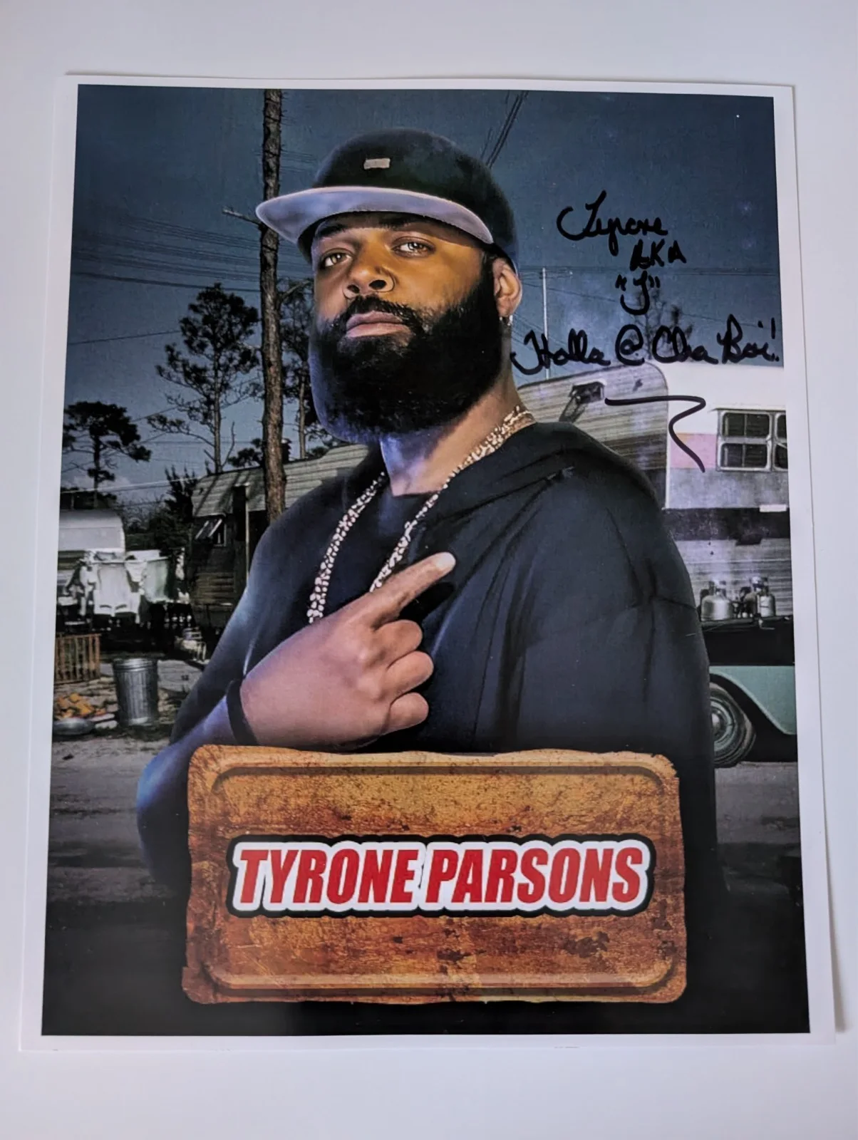 TYRONE PARSONS — TYRONE PARSONS TRAILER PARK BOYS SIGNED 8X10 PHOTO WITH COA