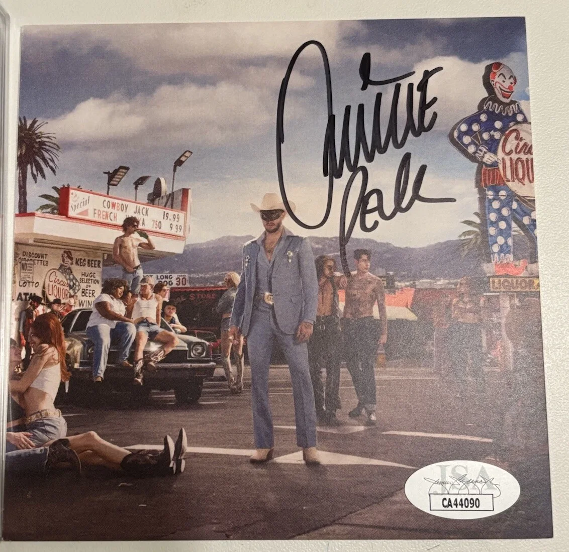 ORVILLE PECK STAMPEDE AUTOGRAPHED SIGNED ART CARD NEW CD JACKET JSA COA CA44090, image 2