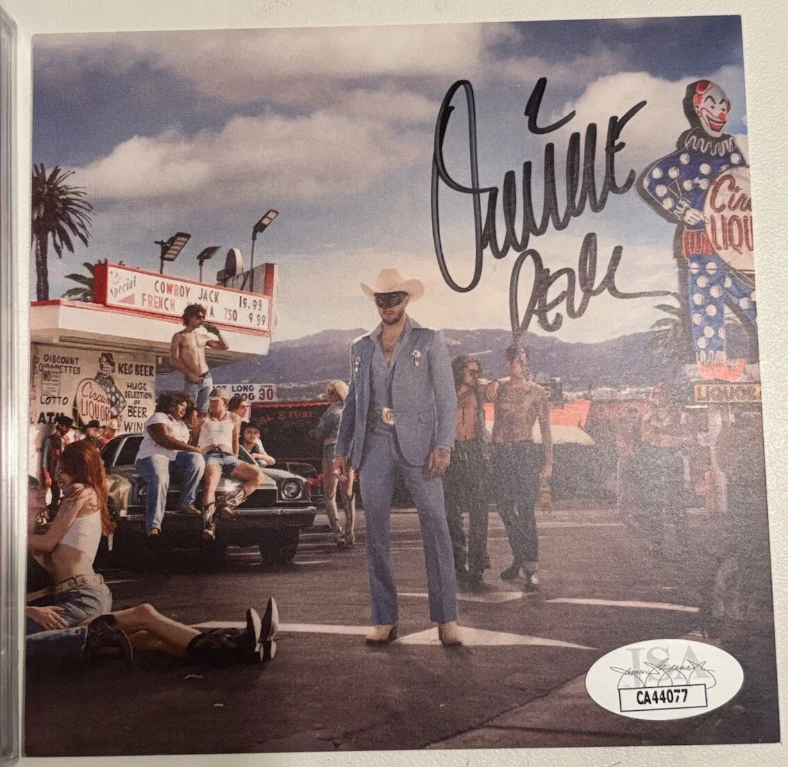 ORVILLE PECK STAMPEDE AUTOGRAPHED SIGNED ART CARD NEW CD JACKET JSA COA CA44077, image 2