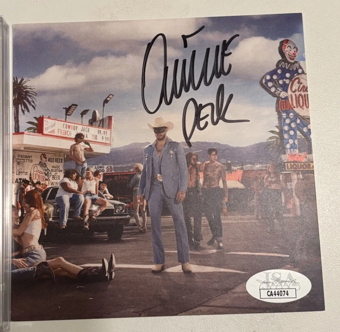 ORVILLE PECK STAMPEDE AUTOGRAPHED SIGNED ART CARD NEW CD JACKET JSA COA CA44074, image 2
