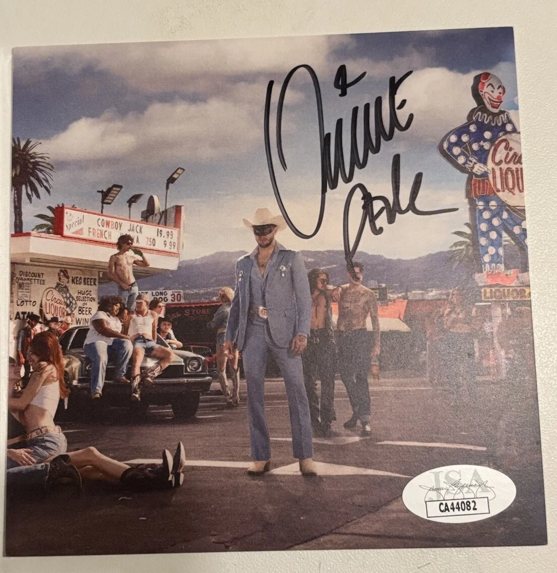 ORVILLE PECK STAMPEDE AUTOGRAPHED SIGNED ART CARD NEW CD JACKET JSA COA CA44082, image 2