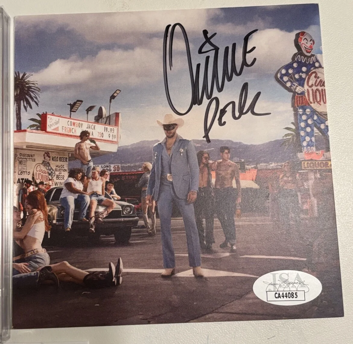 ORVILLE PECK STAMPEDE AUTOGRAPHED SIGNED ART CARD NEW CD JACKET JSA COA CA44085, image 2