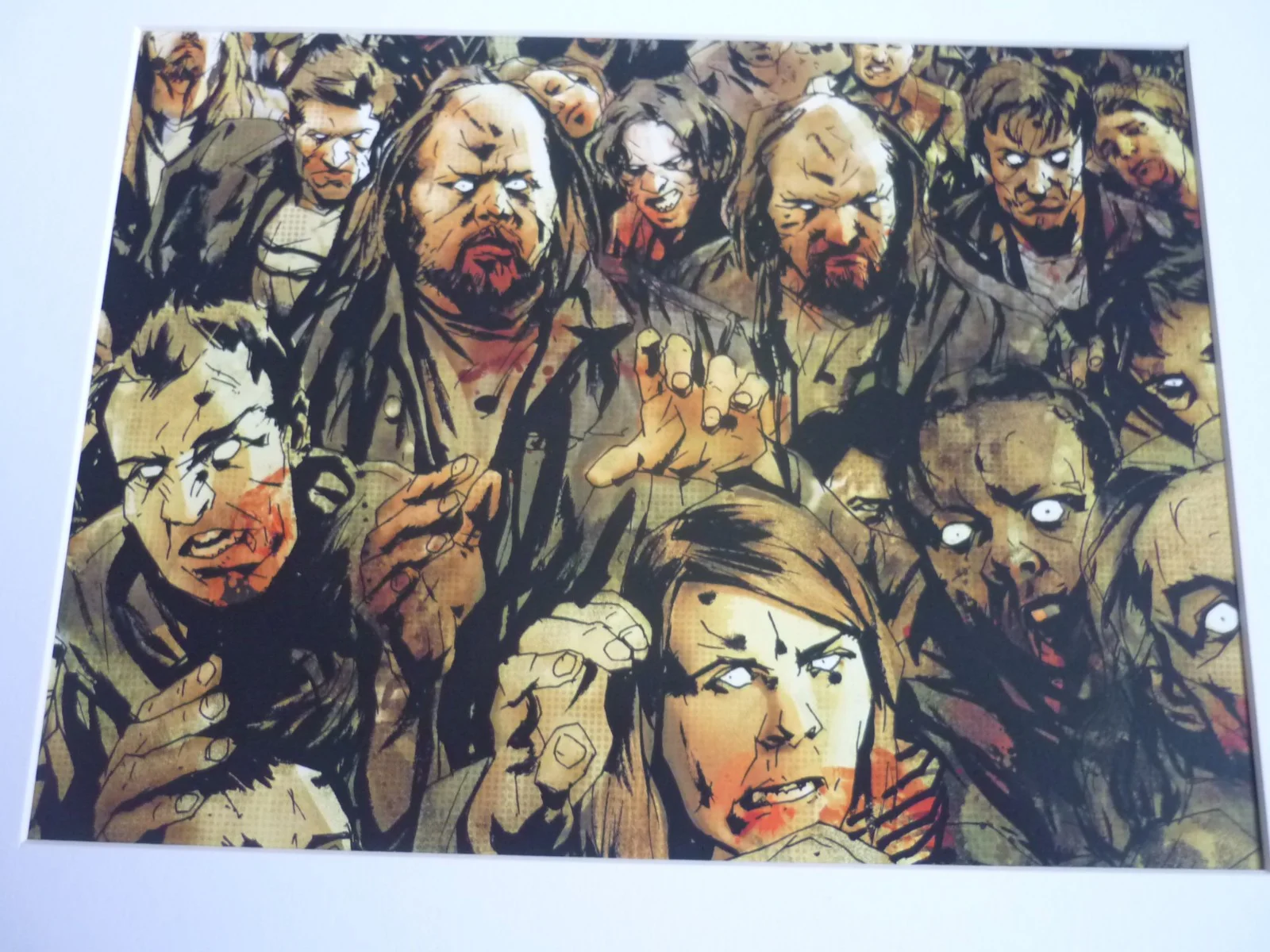 A4 mounted shaun of the dead artwork for mondo soundtrack ready framed x2 set, image 2