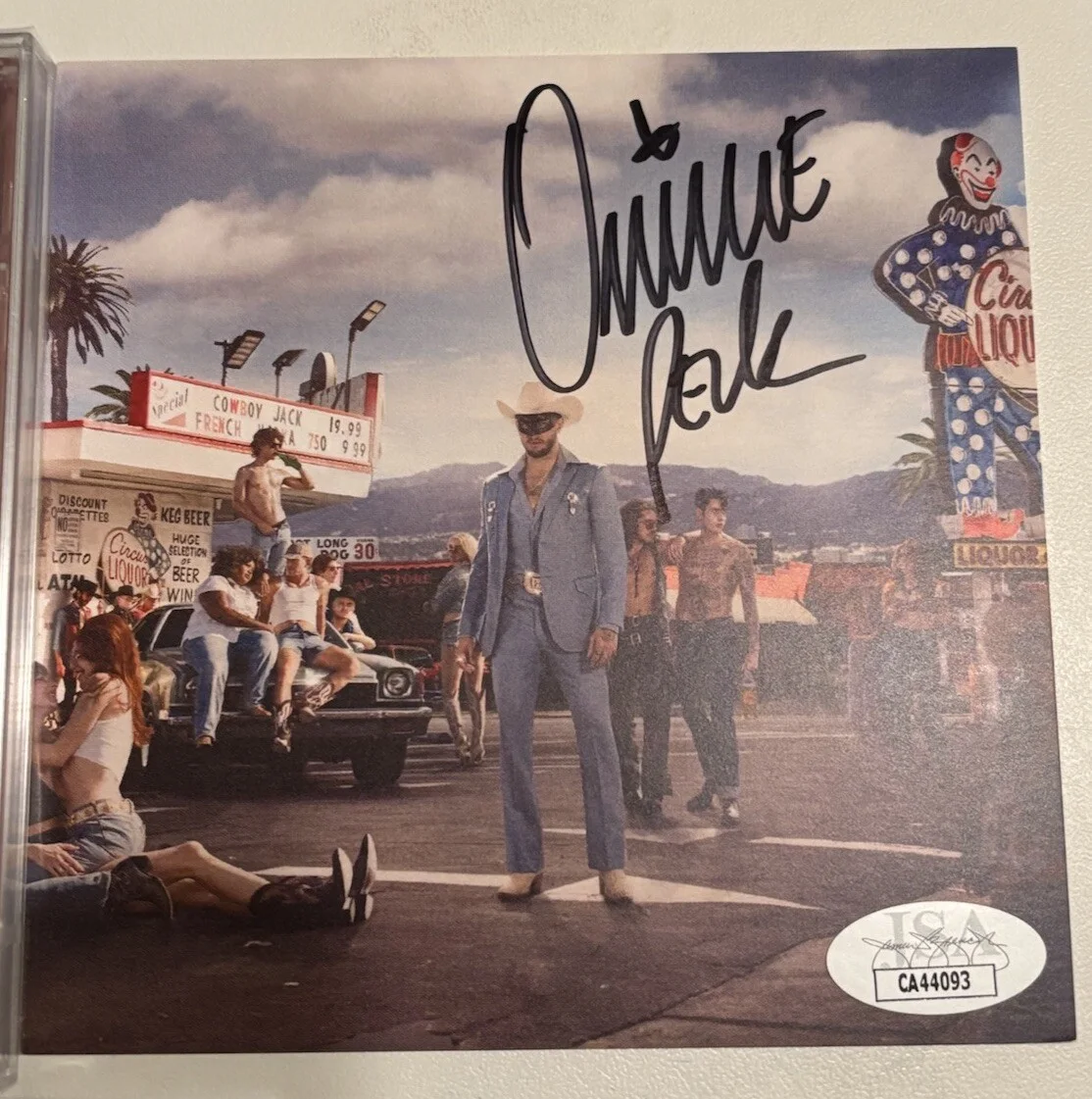 ORVILLE PECK STAMPEDE AUTOGRAPHED SIGNED ART CARD NEW CD JACKET JSA COA CA44093, image 2