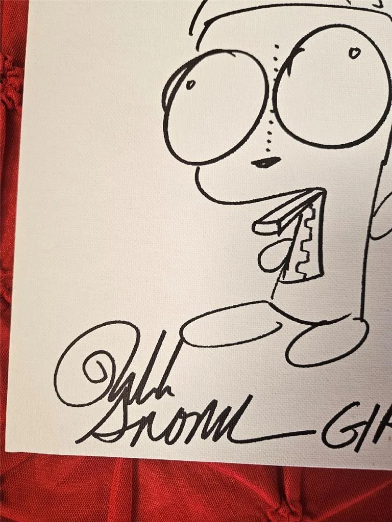 RIKKI SIMONS — RIKKI SIMONS SKETCH OF GIR ON CAVAS BOARD HAND SIGNED AUTOGRAPHED DRAWING W/ COA, изображение 3