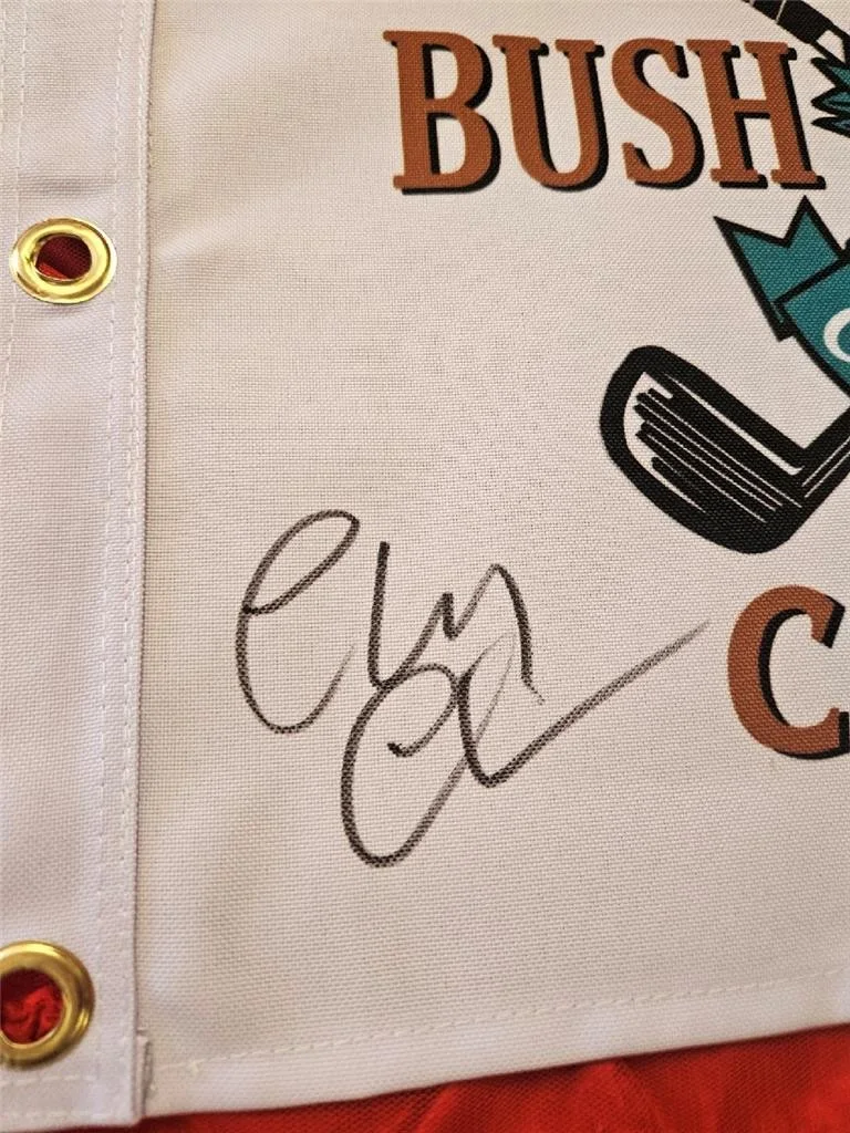 CHEVY CHASE — CHEVY CHASE HAND SIGNED CADDYSHACK BUSH WOOD COUNTRY CLUB FLAG AUTOGRAPH BECKETT, изображение 3
