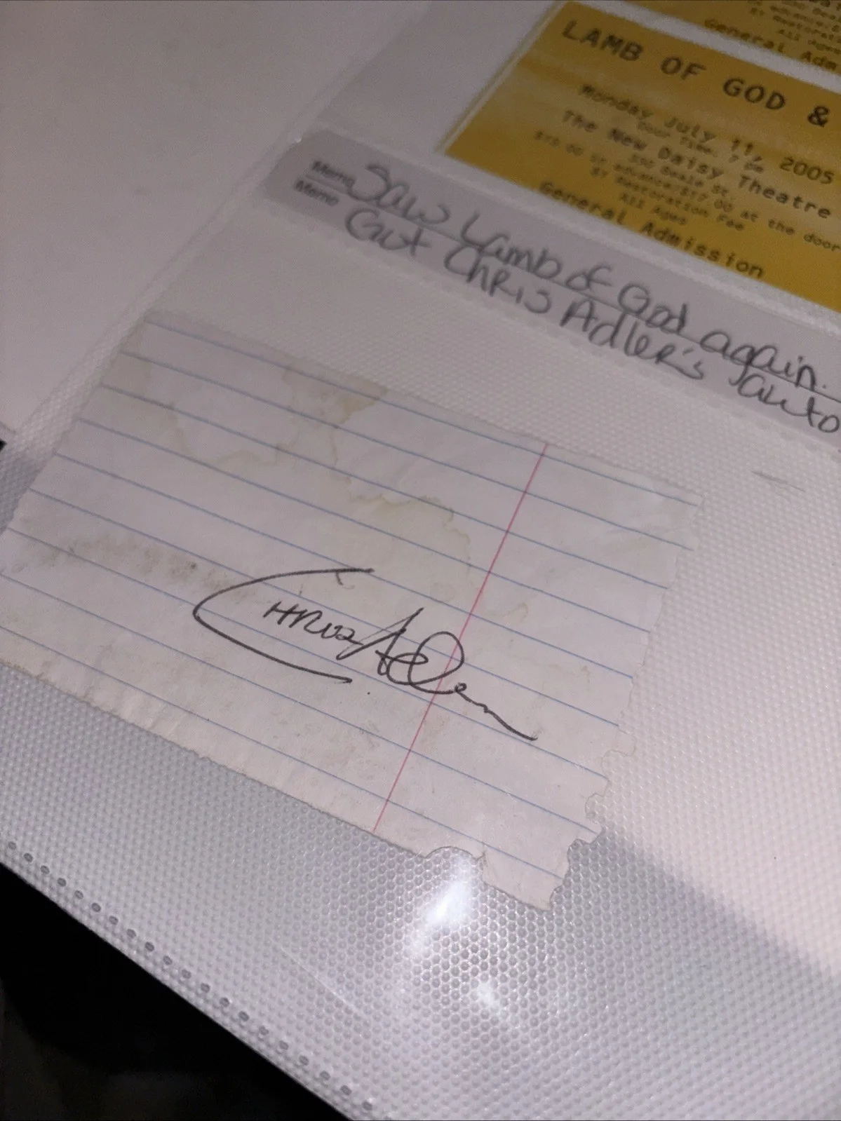 Lamb Of God & GWAR 2005 Ticked X2 And Paper Signed By Chris Adler, изображение 4