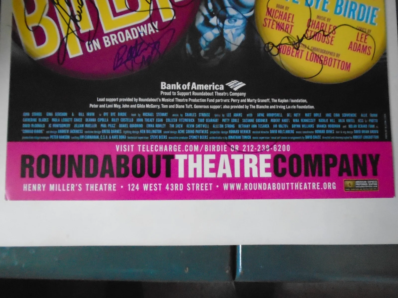 John Stamos, Cast — Bye Bye Birdie Broadway Theatre Poster Signed By The Cast, image 2