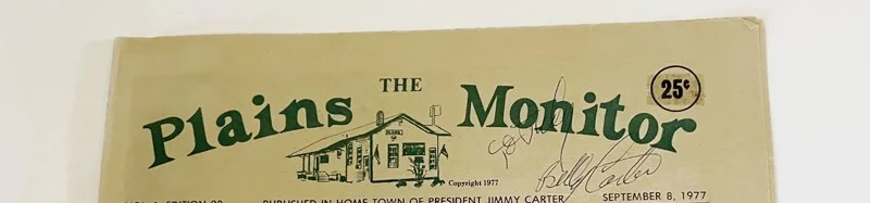 Billy Carter Signed, Jimmy Carter's Brother, Plains Monitor 1977, Elvis COA, изображение 4