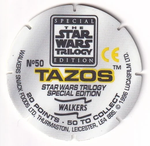 1996 WALKERS - STAR WARS TRILOGY - SINGLE TAZO No 50 STAR WAR TRILOGY SPECIAL, image 2
