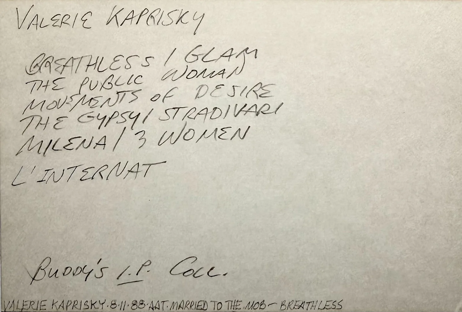 Valerie Kaprisky — VALERIE KAPRISKY Signed Autographed 4x6 INDEX CARD Breathless The Public Woman, изображение 4