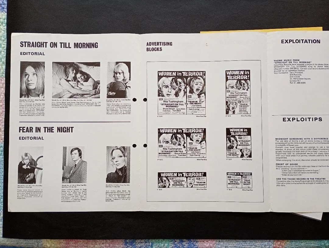 STRAIGHT ON TILL MORNING / FEAR IN THE NIGHT pressbook, изображение 3