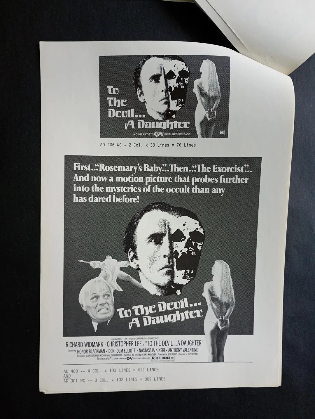 TO THE DEVIL A DAUGHTER pressbook, image 3