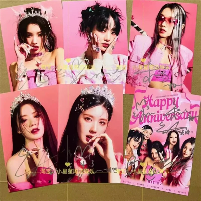 Gidle Minnie MIYEON YUQI Hand Signed 6'' Photo Autograph Photos Gift, изображение 3