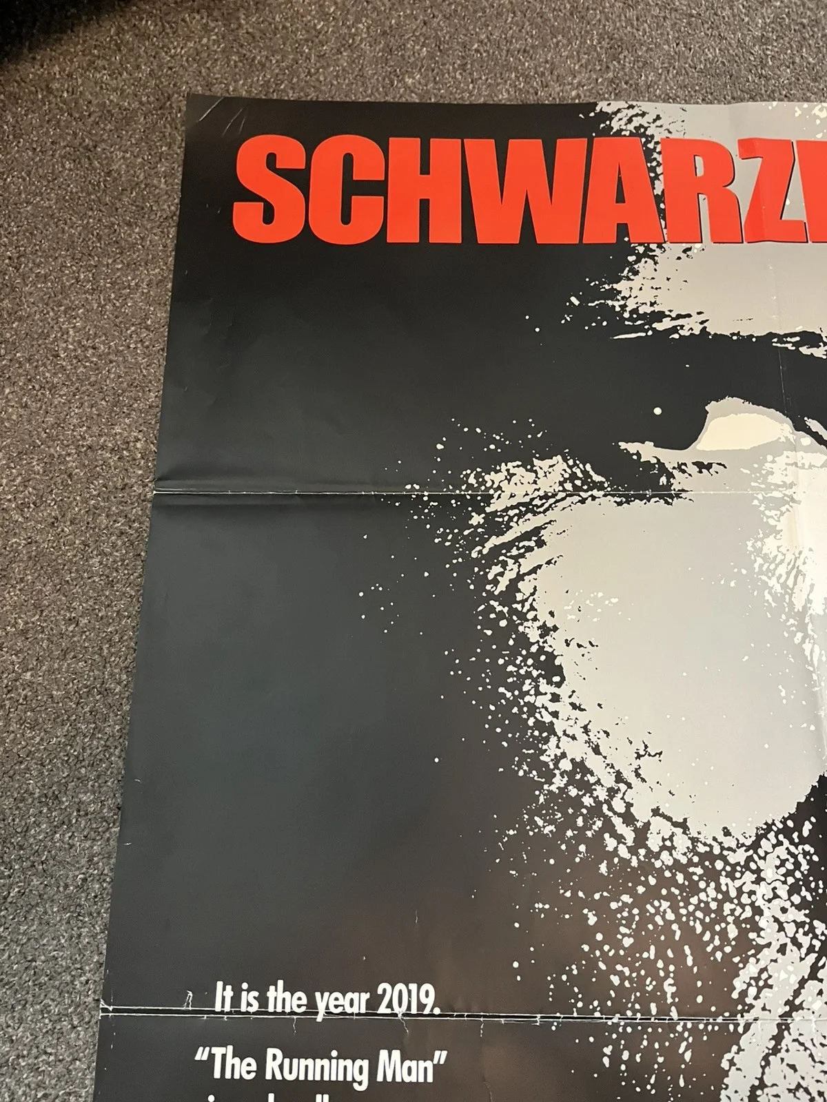 THE RUNNING MAN 1987 Original 27x40" Movie Poster Arnold Schwarzenegger, изображение 4