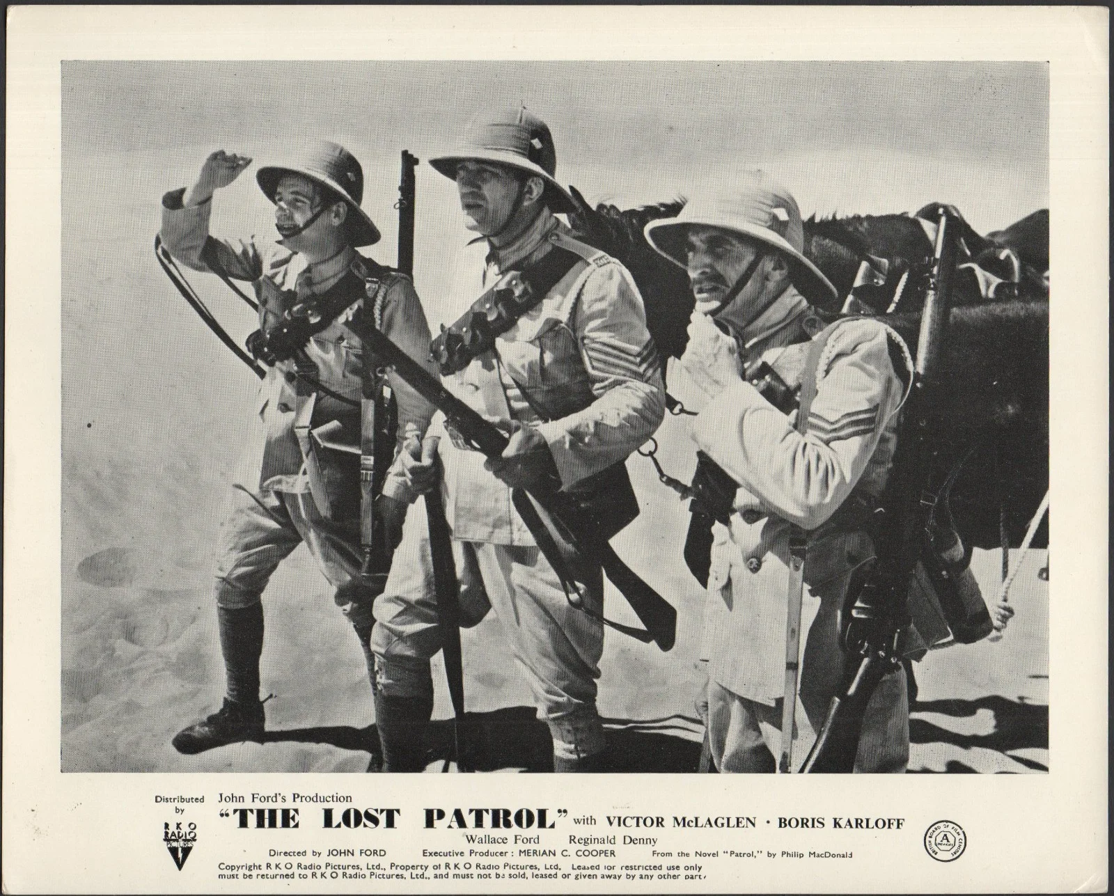LOST PATROL 1934 Victor McLaglen, Wallace Ford Reginald Denny 2 10x8 LOBBY CARDS, изображение 2