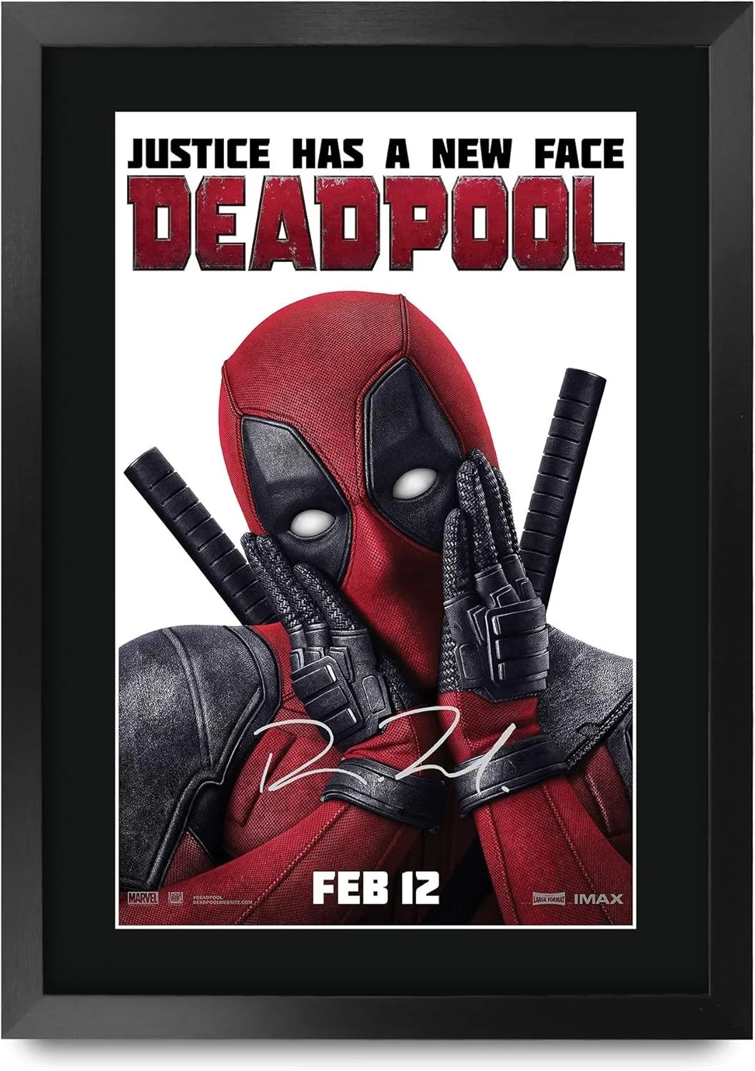 Framed 16x12 Deadpool Poster with Ryan Reynolds Signature - Ideal Collectible, изображение 3