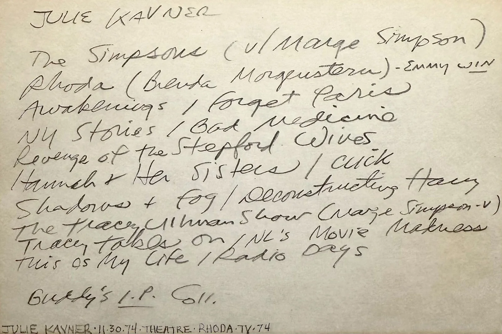 Julie Kavner — JULIE KAVNER Signed Autographed 4"x 6" INDEX CARD The Simpsons Voice of Marge, изображение 4